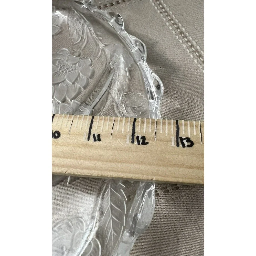 Crystal Divided  Glass Chip Dip Tray with Beautiful Flowers 13